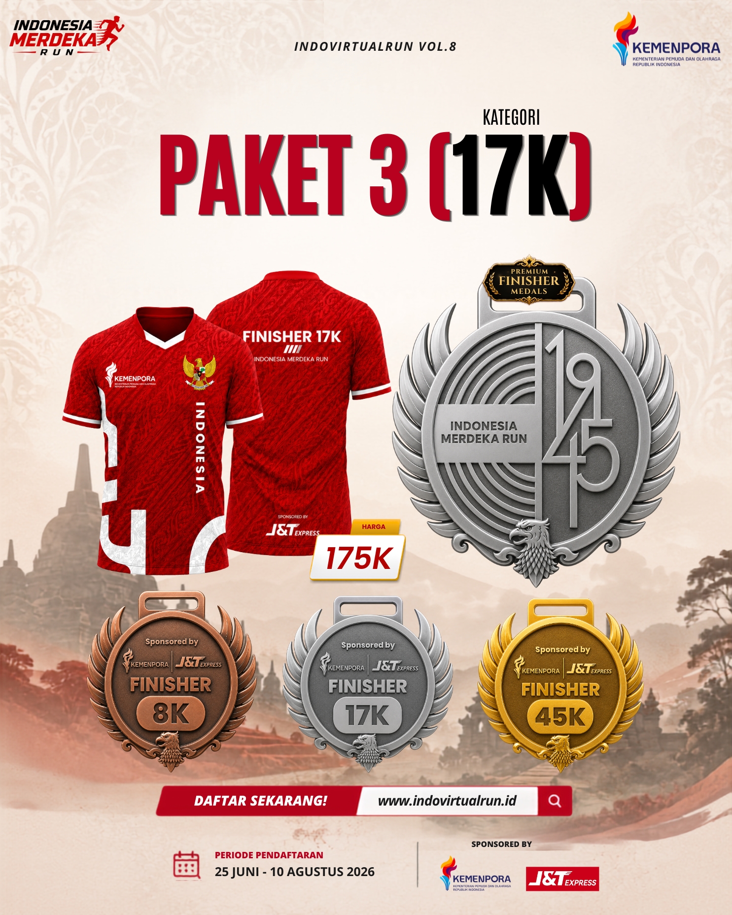 Paket 3 (Jersey + Medali Kategori 17K)